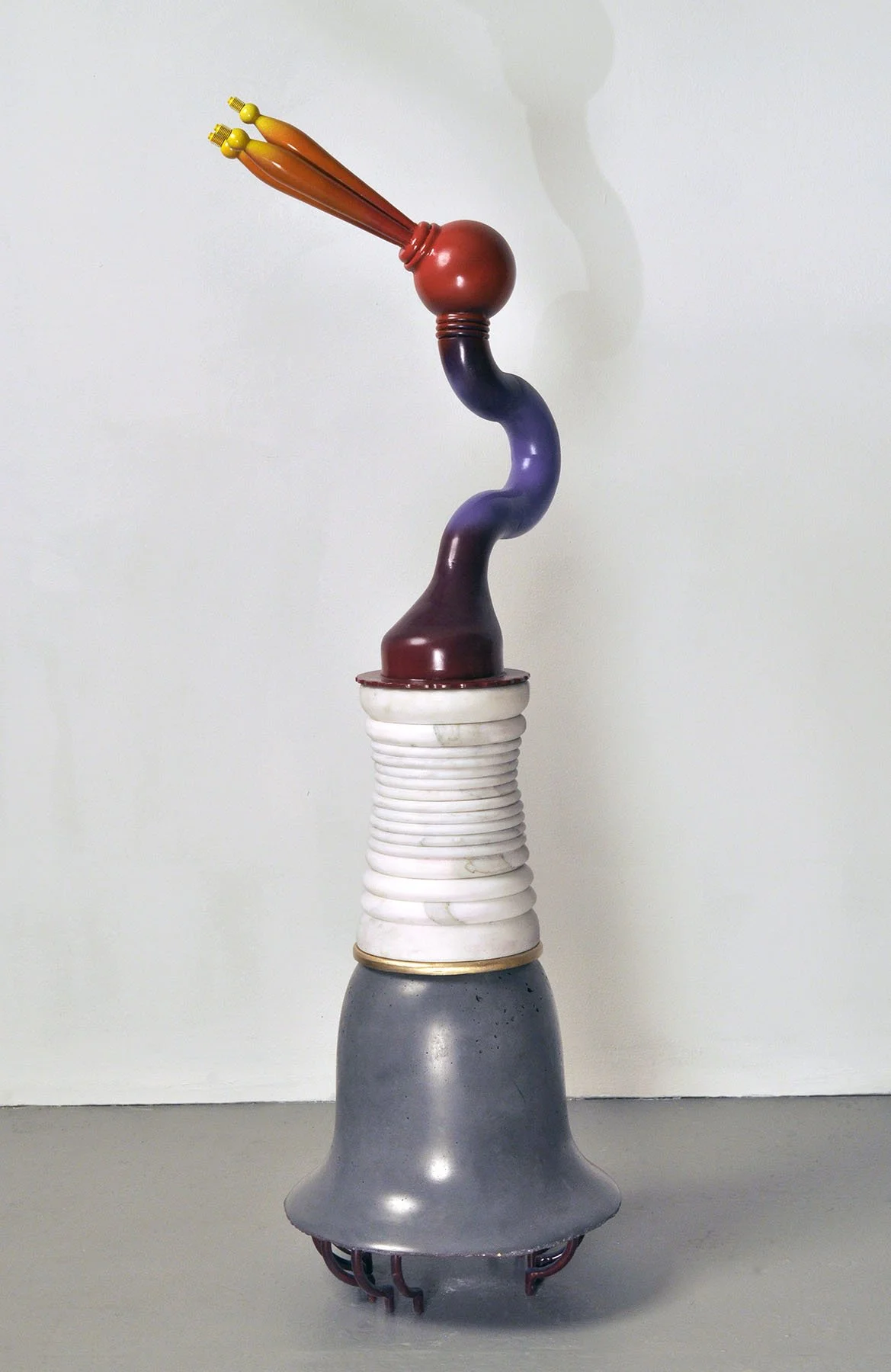 Childhood's End 22, 2011, Concrete, stone, metal and paint, 44 x 14 x 12 inches 