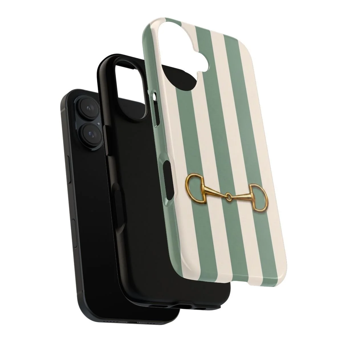 Sage Green Stripe Snaffle Bit Phone Case
