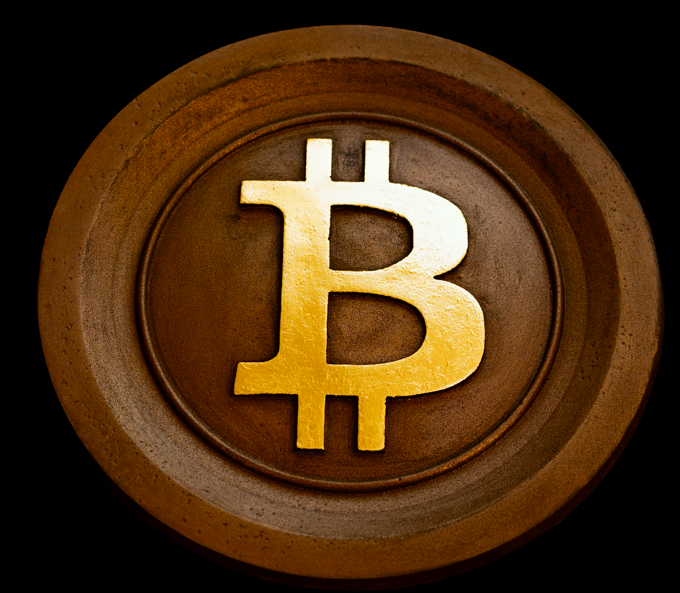 Bitcoin 11" Bronze - Gold Leaf Plaque