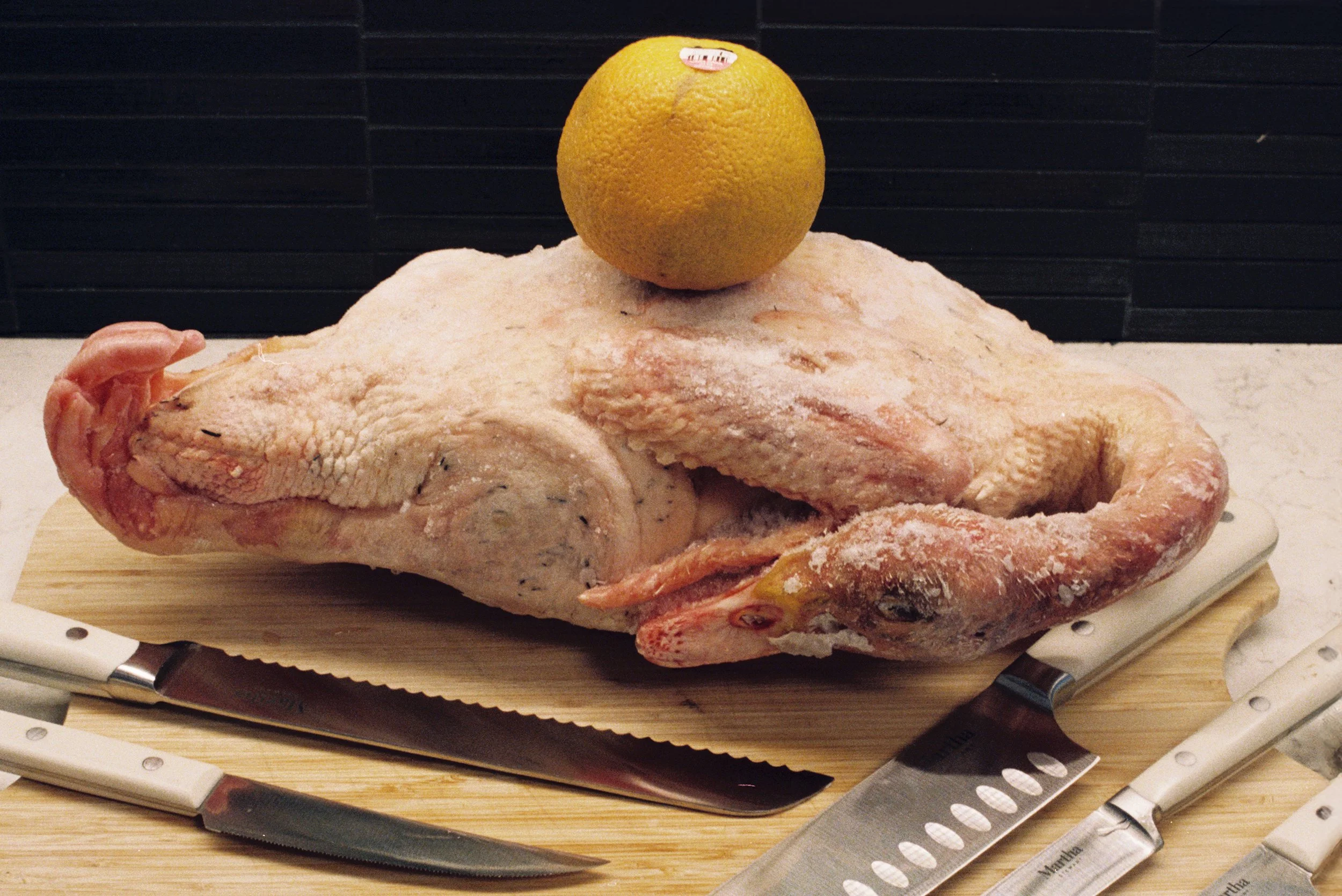 Duck, orange and knifes, Chromogenic film