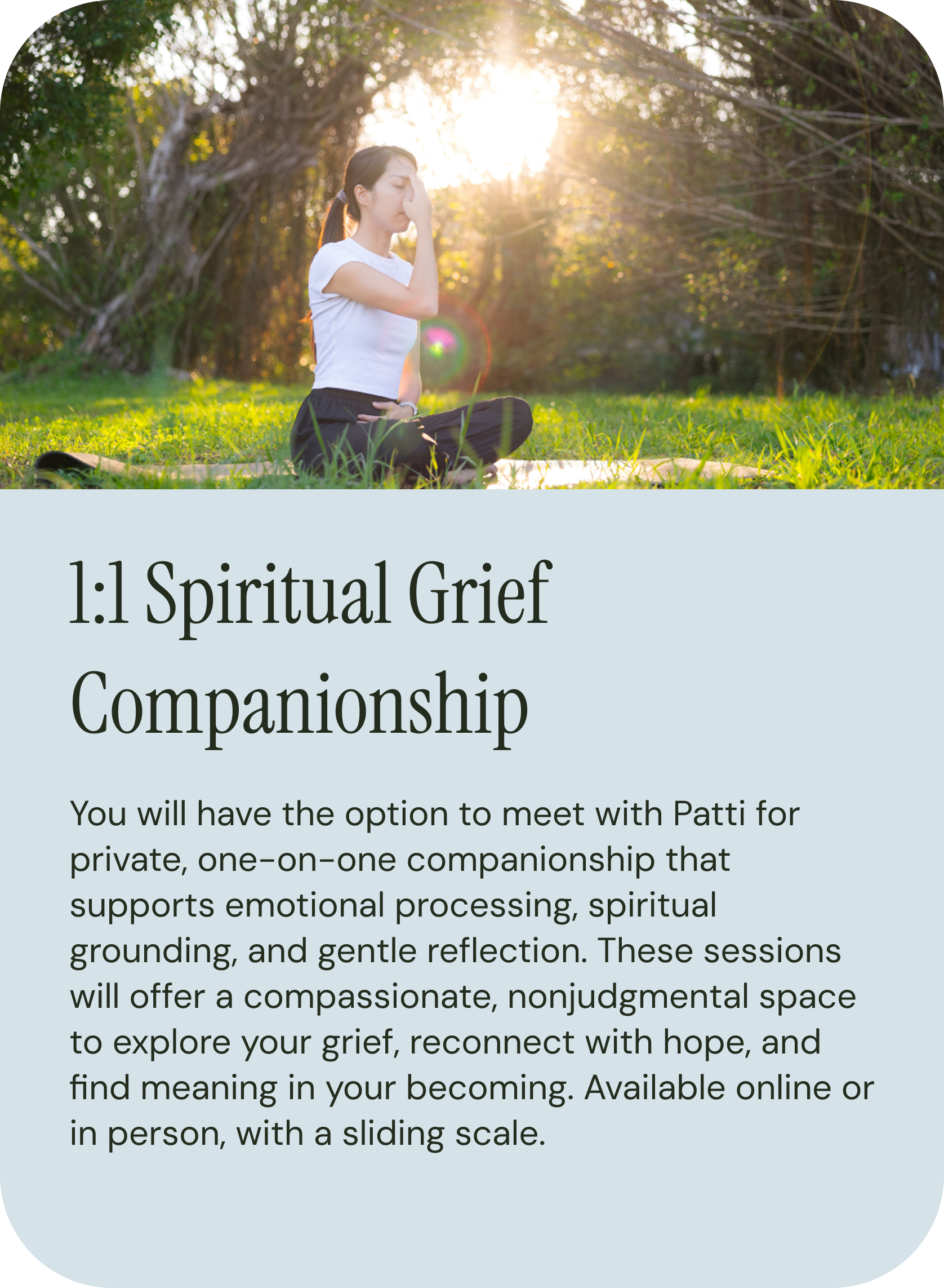 Spiritual Grief Companionship with connection to God