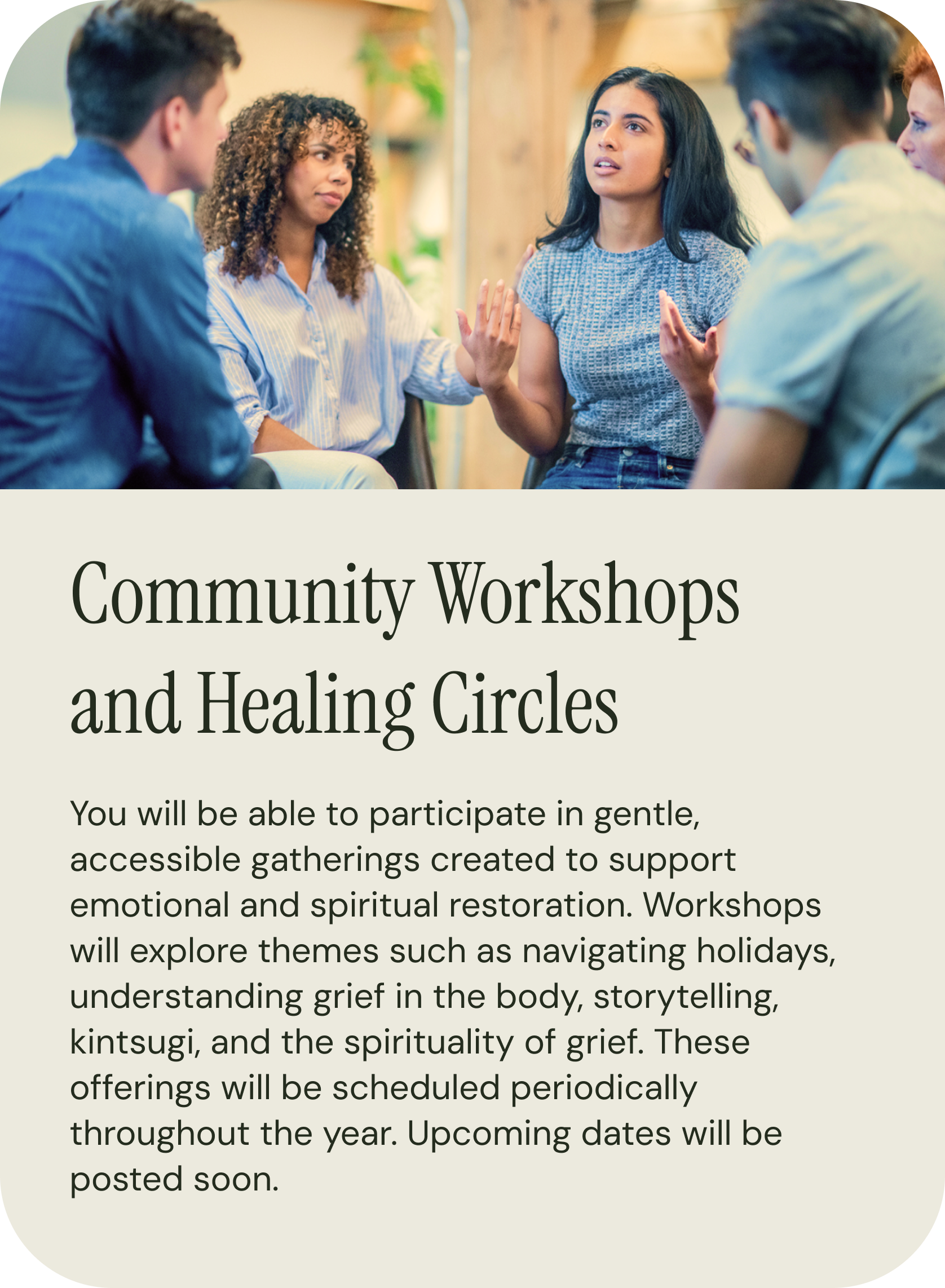 Community Workshops and Healing Circles