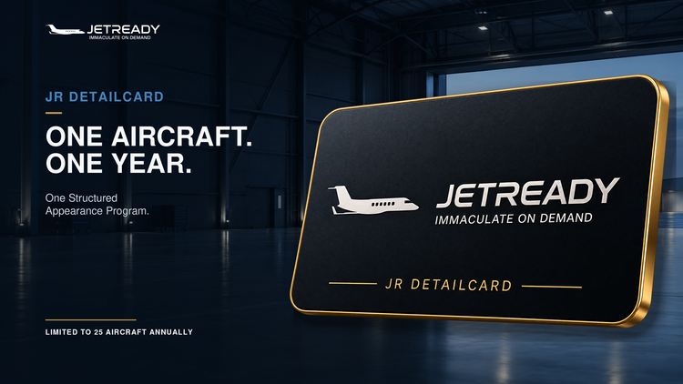 JetReady Introduces Redesigned JR DETAILCARD, a Custom 12-Month Aircraft Appearance Management Program.