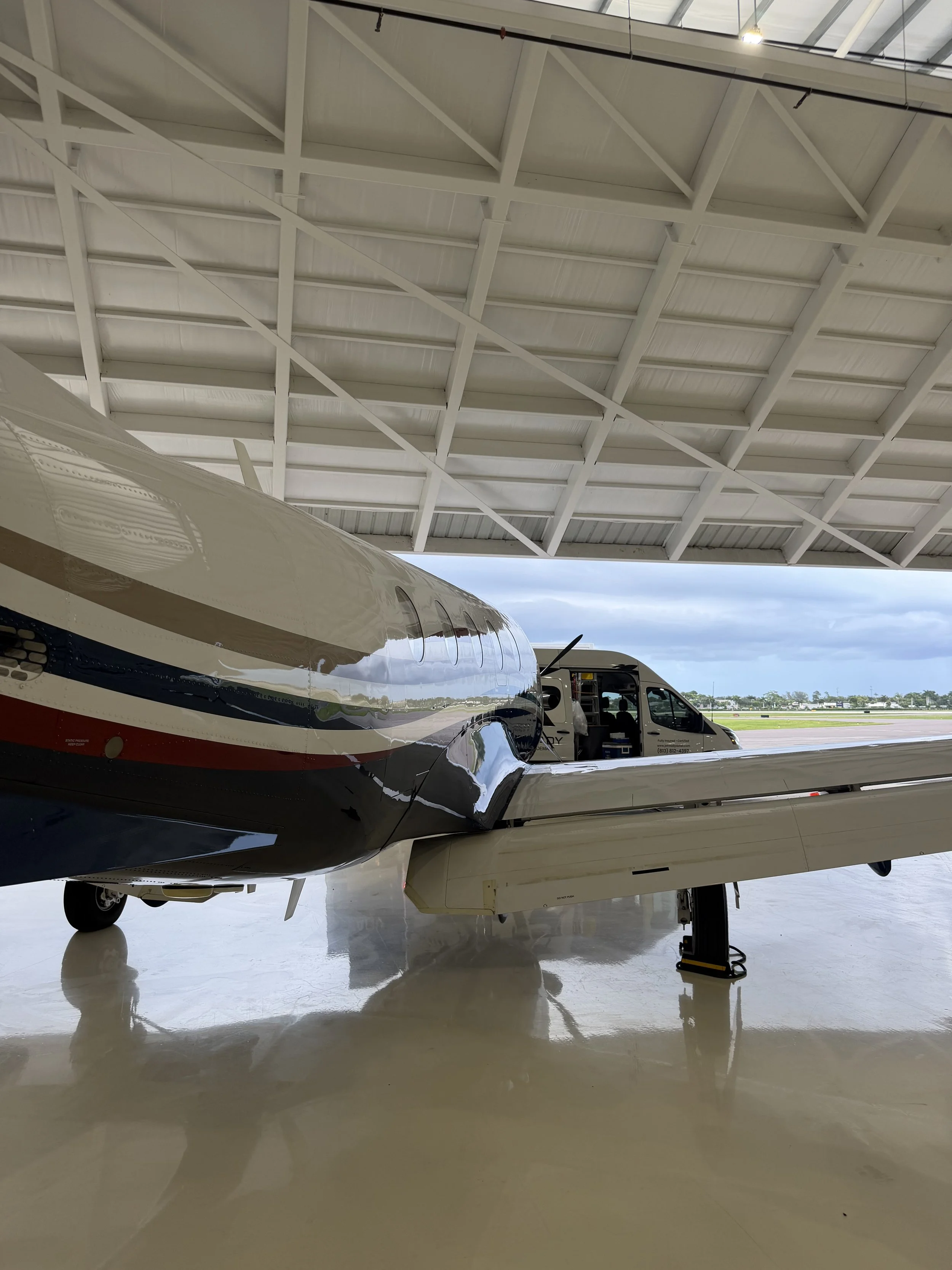 JetReady provided professional exterior detailing and paint care for a private aircraft.