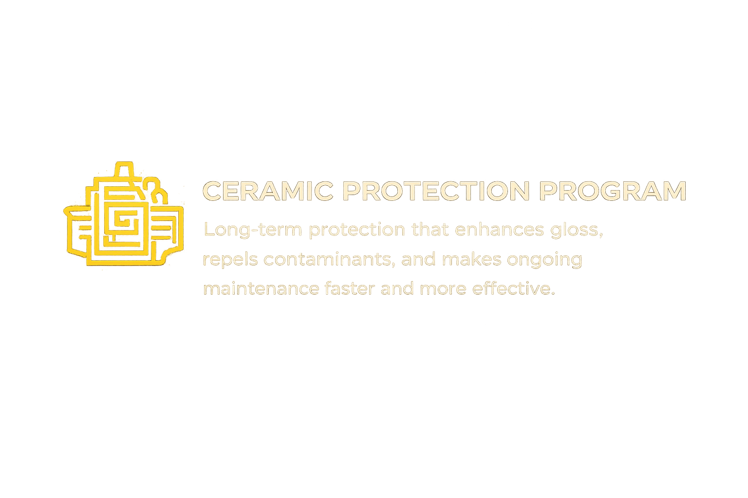 Information graphic about a ceramic protection program, featuring a yellow icon of a teapot and descriptive text.
