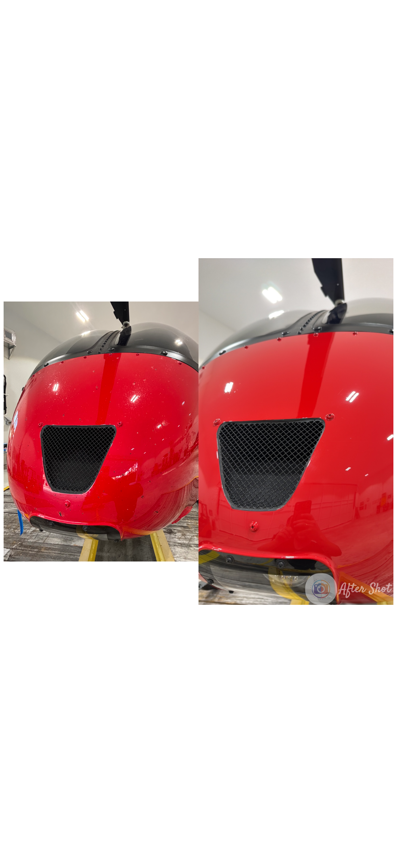 Before and After shots of this Bell 505 Helicopter Detailing