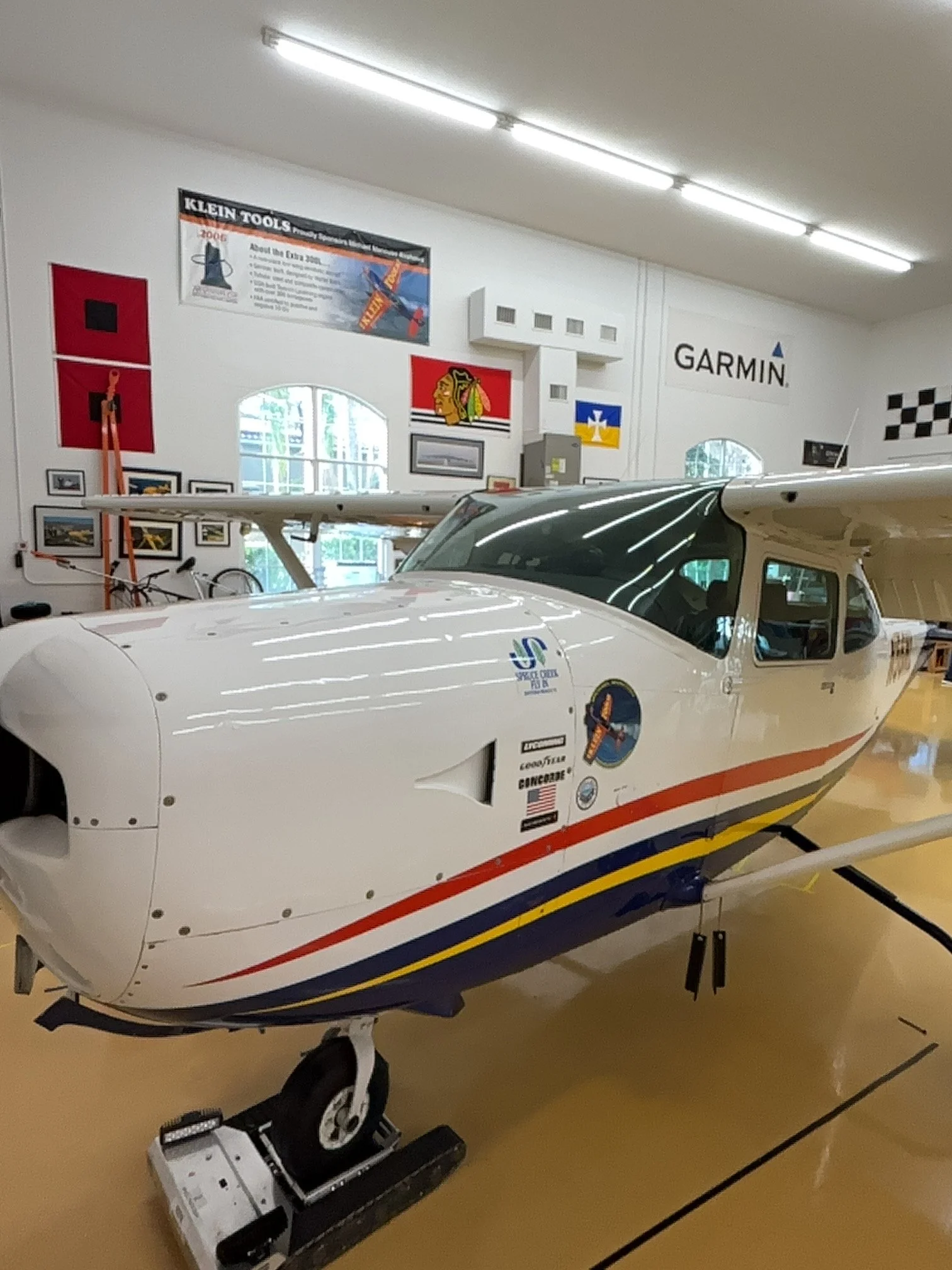 Cessna R182 aircraft after professional aircraft detailing and paint restoration by JetReady Detailing in Tampa, Florida