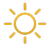Yellow alarm clock icon with brown hands and red background inside