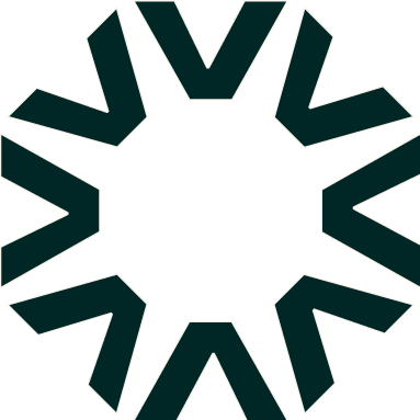 A black background with a symmetrical, twelve-point star shape in teal and black.