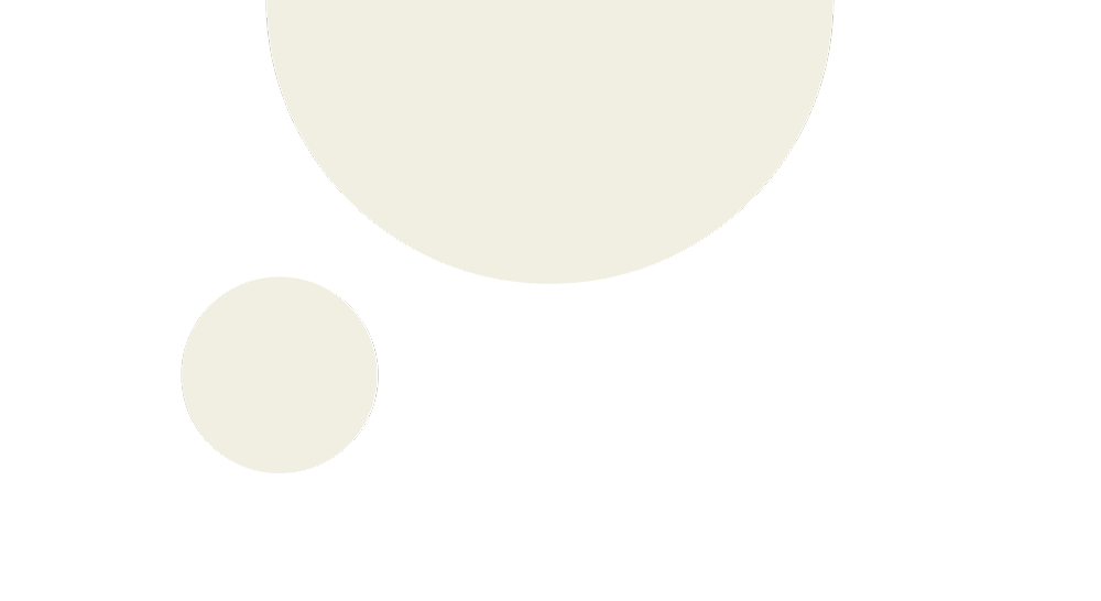 Three white circles of varying sizes on a black background.
