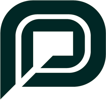 A black and green logo with a stylized letter P and D intertwined.