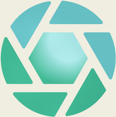Abstract geometric logo with a hexagon at the center surrounded by six shapes in shades of blue and green, forming a circular pattern.