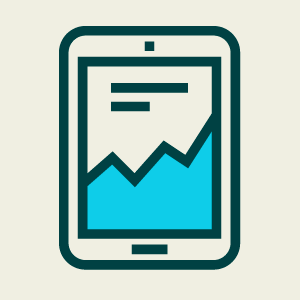 Line graph displayed on a mobile device screen