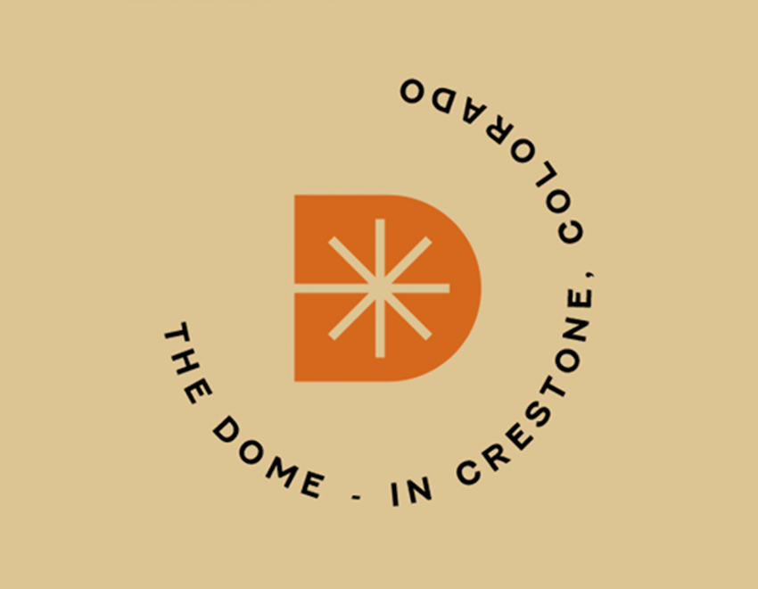 Logo with a stylized D shape and asterisk, surrounded by text that reads 'The Dome - In Creststone, Colorado'.