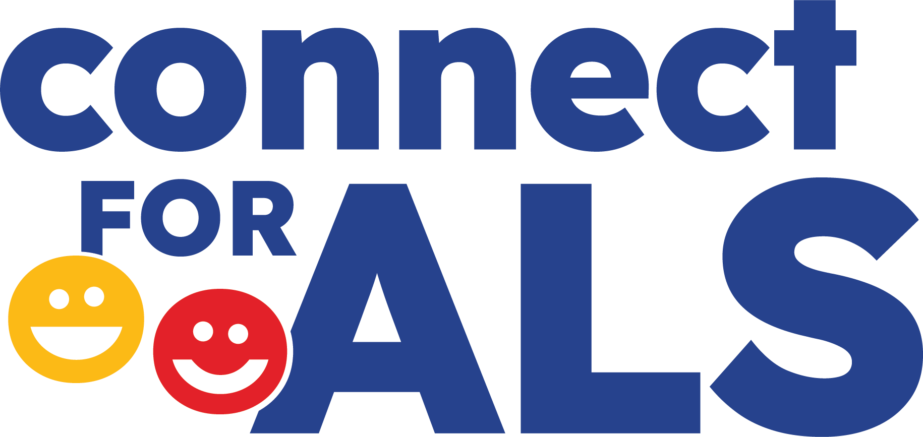 Text saying "Connect for All" with two smiling emoji faces, one yellow and one red.