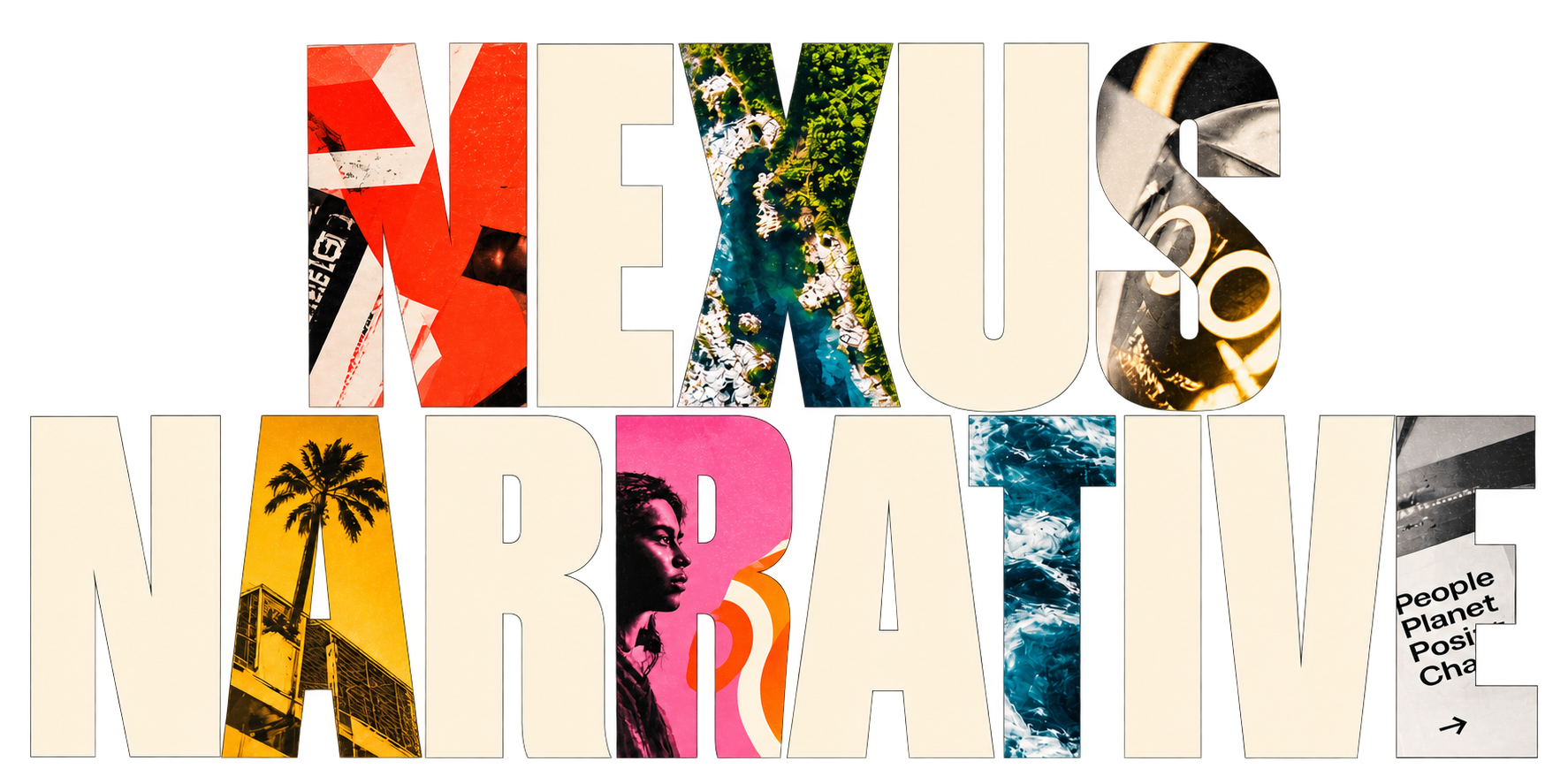 Colorful text spelling 'KEYNOTE' with images and designs inside the letters and a smaller black and white image in the lower right corner that reads 'People Planet Policy Change'.