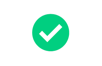 Green checkmark symbol inside a circle.