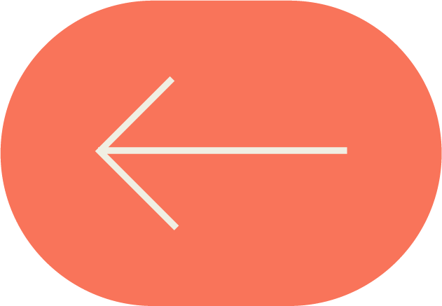 Left-pointing arrow in a two-tone artistic style with a coral background.