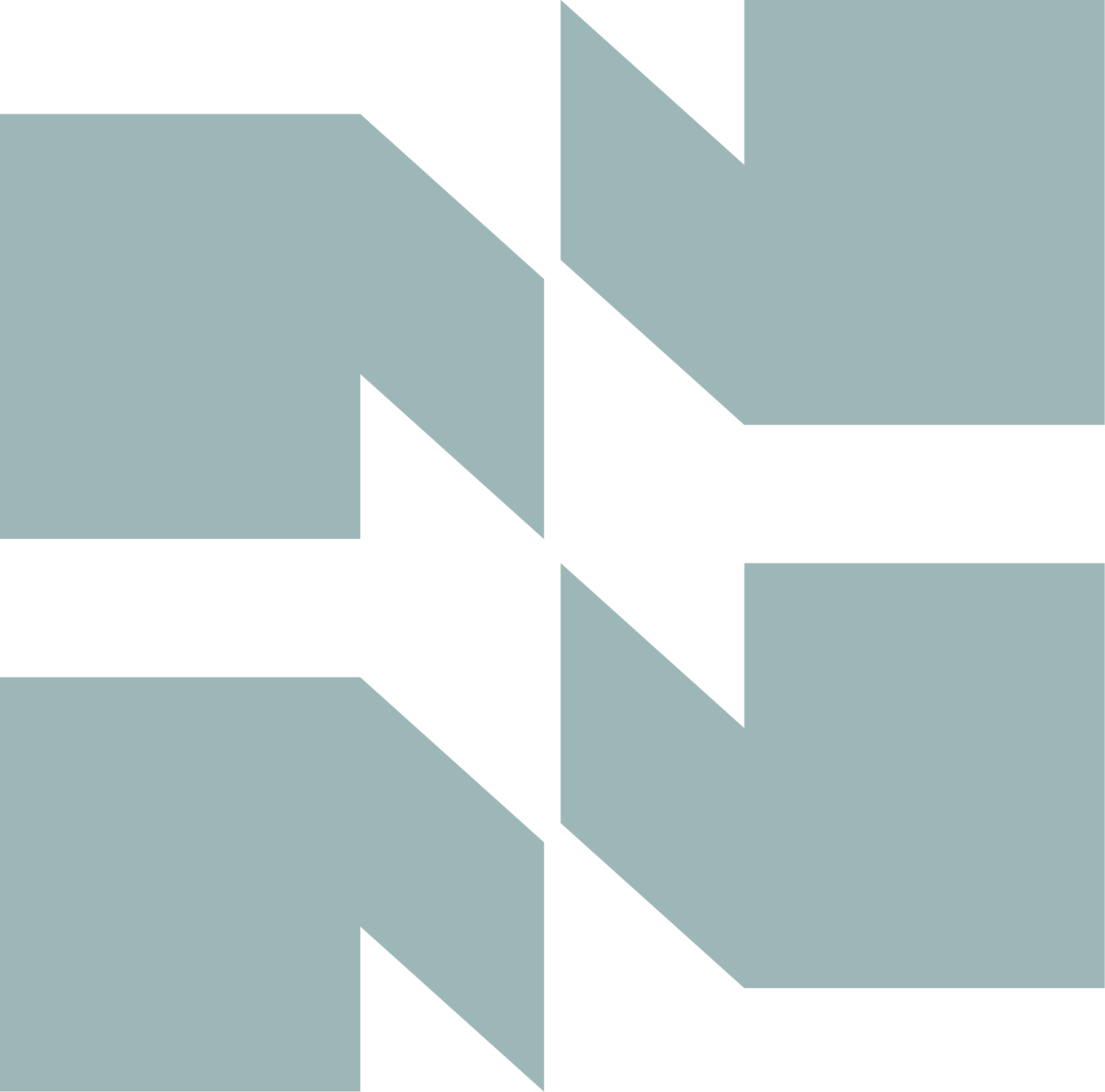 Abstract geometric pattern with teal and black triangles and rectangles.