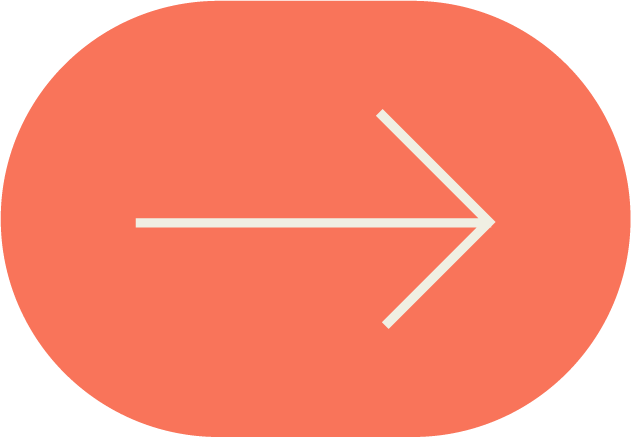 Right pointing arrow sign with white arrow on an orange rounded background.