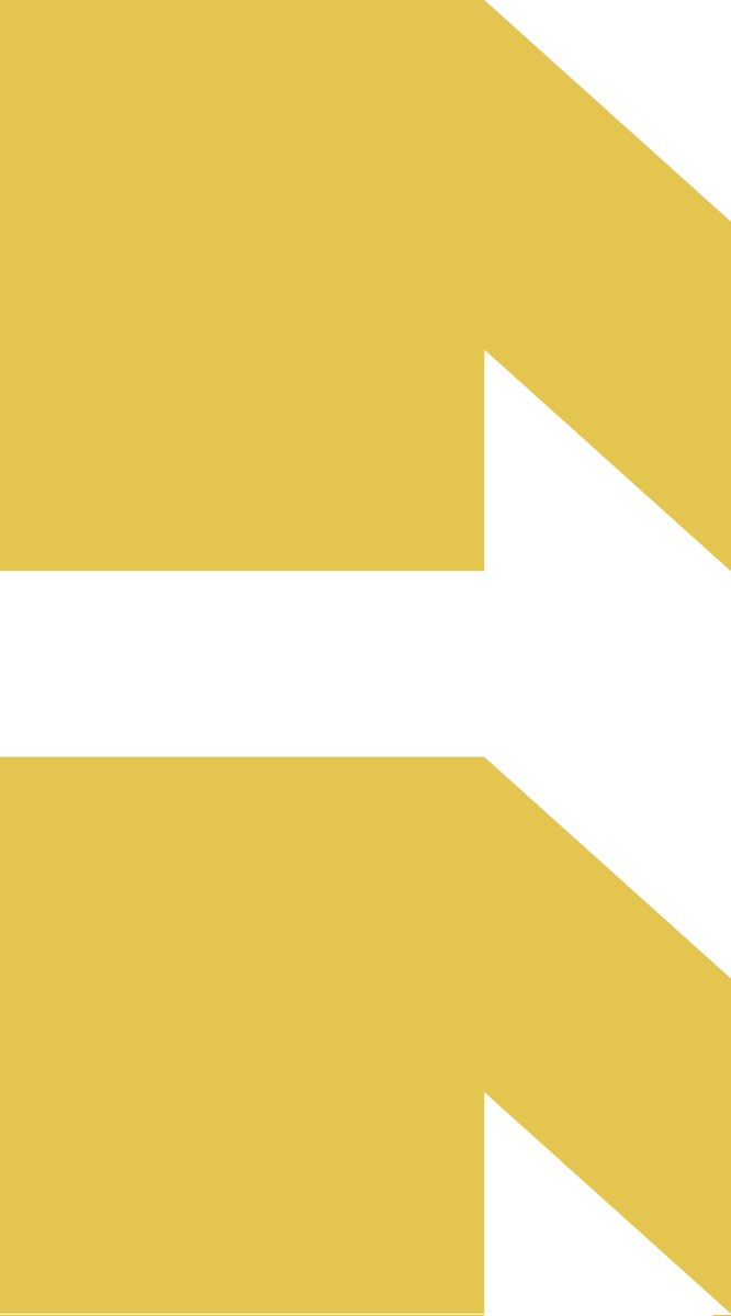 Black and gold directional arrow sign pointing to the right.