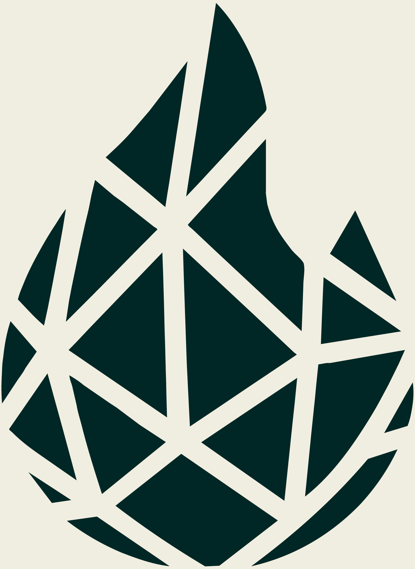 A geometric black and white pattern on a spherical object, resembling a stylized globe or sphere with interconnected shapes.
