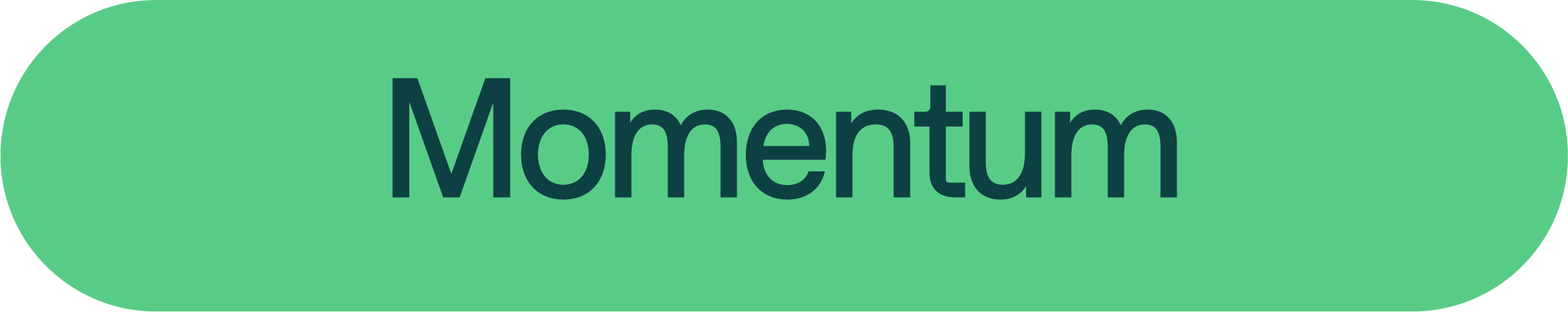Green button with the word 'Momentum' written in dark blue text.
