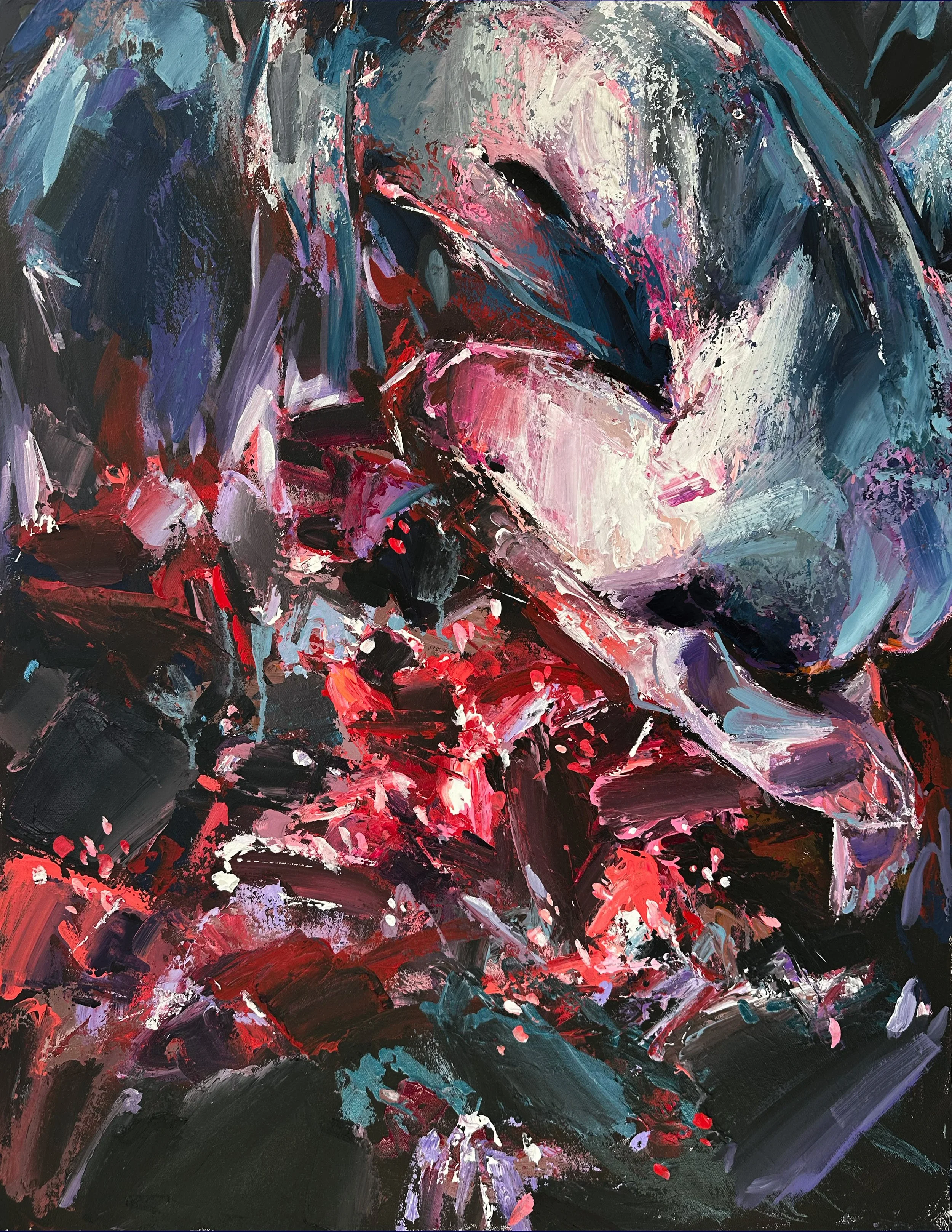 Whisper in Crimson - 68 W x 86 H cm