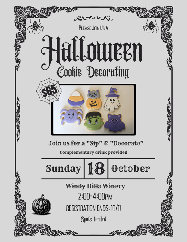 Windy Hills Winery Halloween Cookie Class