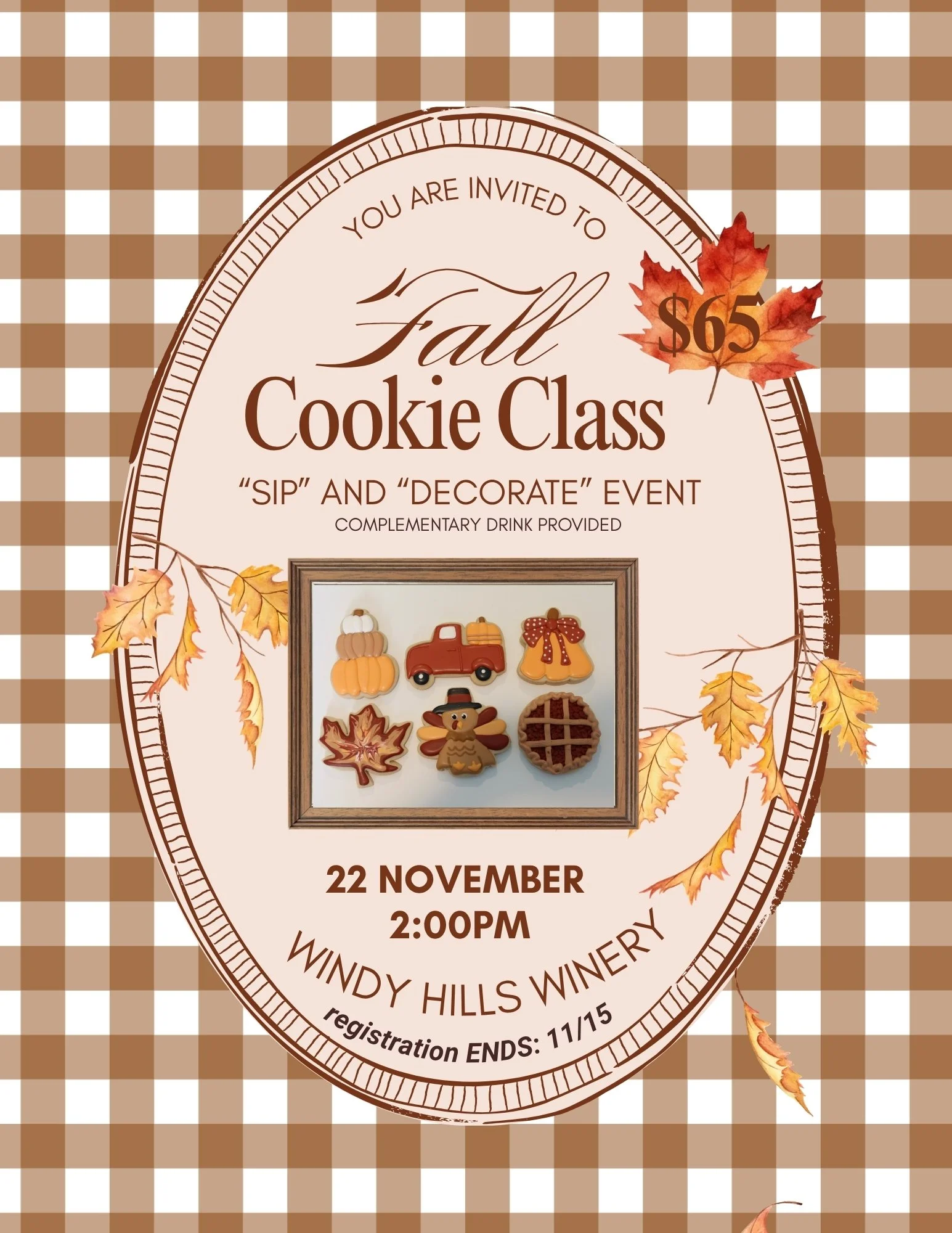 Windy Hills Winery Fall Cookie Class