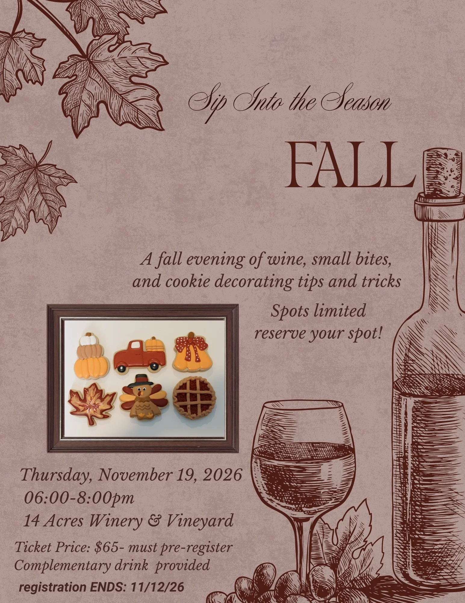 14 Acres Winery Cookie Class