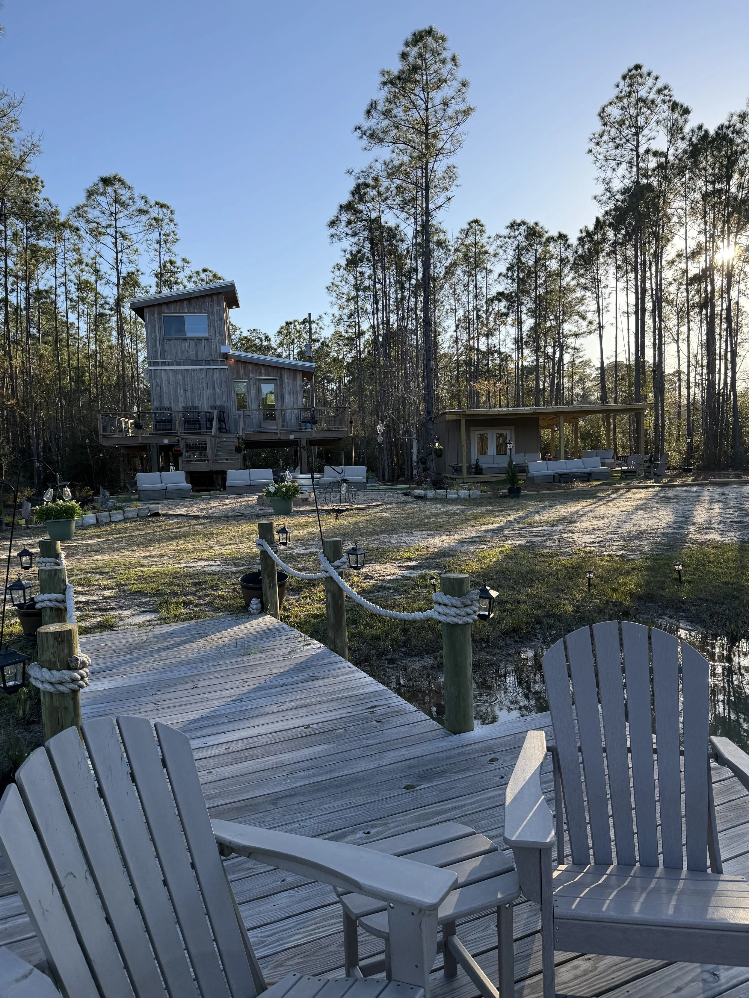 Water + Woods is an outdoor wedding and event venue in Gulf Shores, Alabama near Orange Beach and The Wharf.