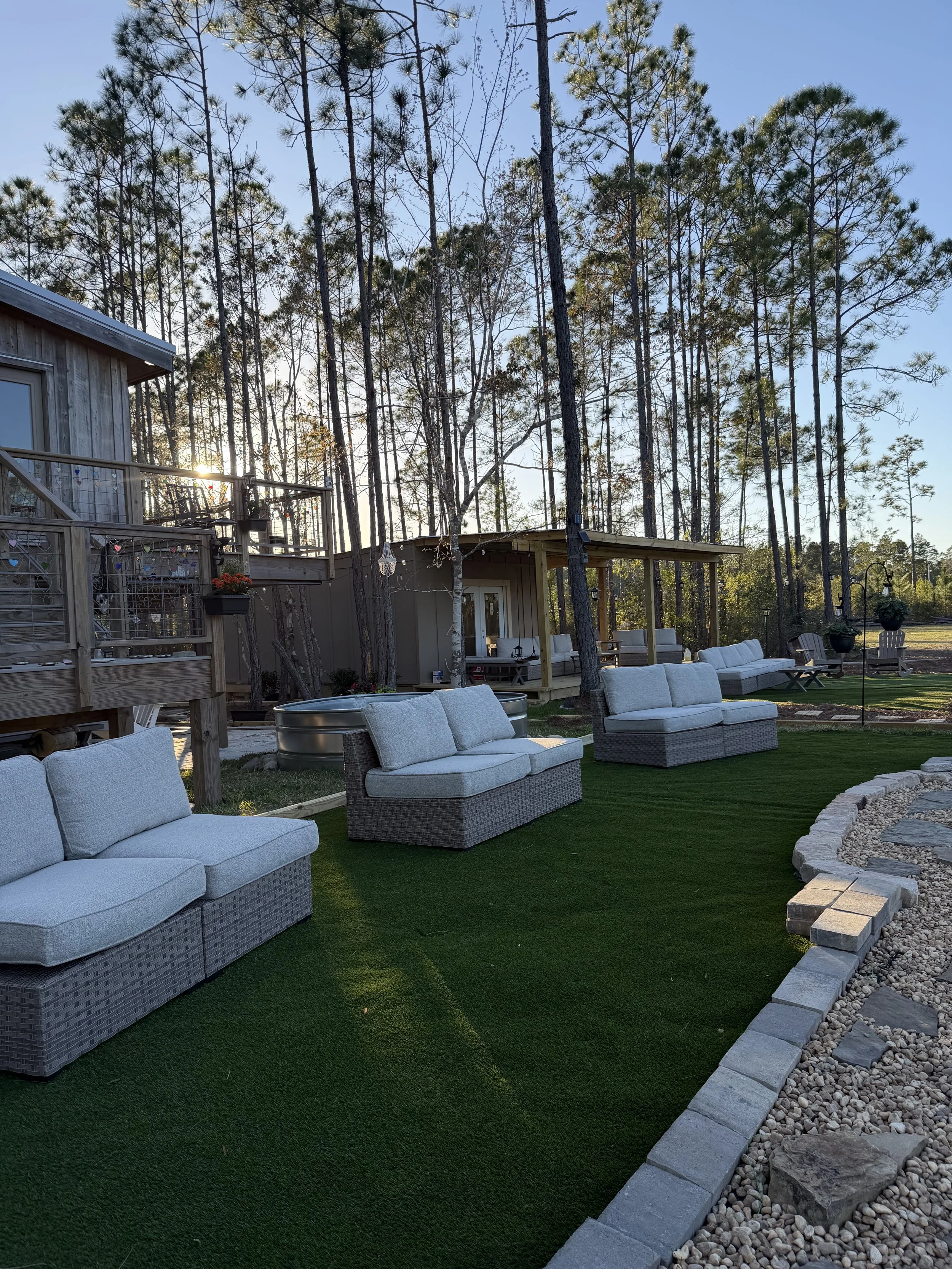 Water + Woods is an outdoor wedding and event venue in Gulf Shores, Alabama near Orange Beach and The Wharf.