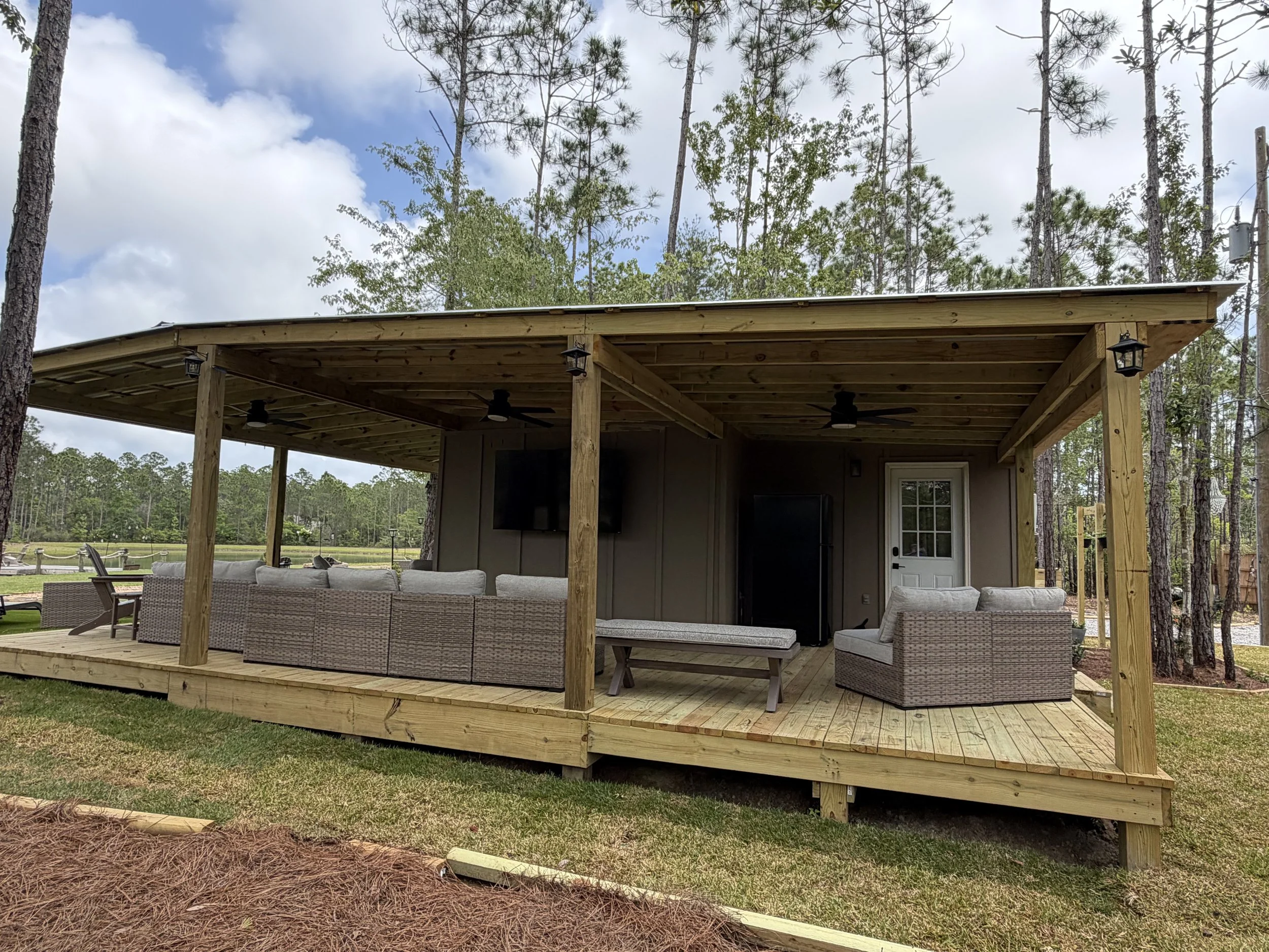 Water + Woods is an outdoor wedding and event venue in Gulf Shores, Alabama near Orange Beach and The Wharf.