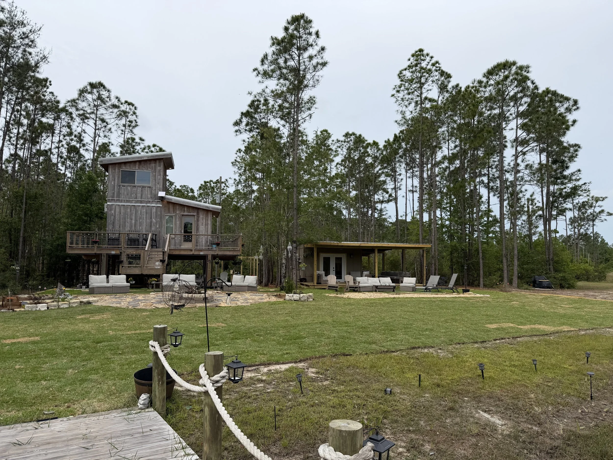 Water + Woods is an outdoor wedding and event venue in Gulf Shores, Alabama near Orange Beach and The Wharf.