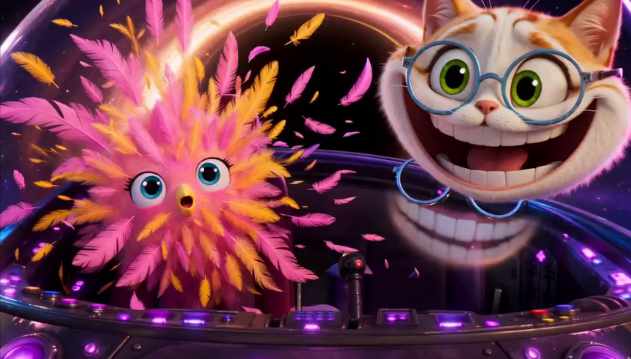 Space Chiken and bacon theCat go through a black hole - Angie Jone
