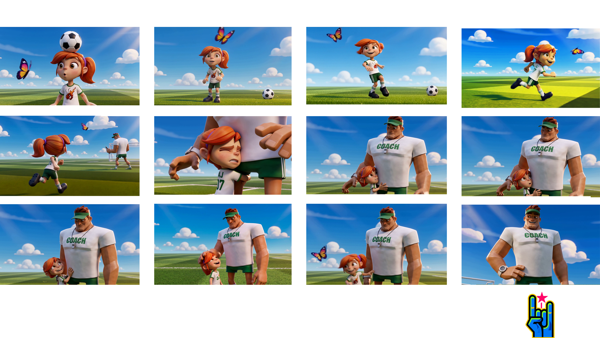 Storyboards for The Coach animated short by Angie Jones