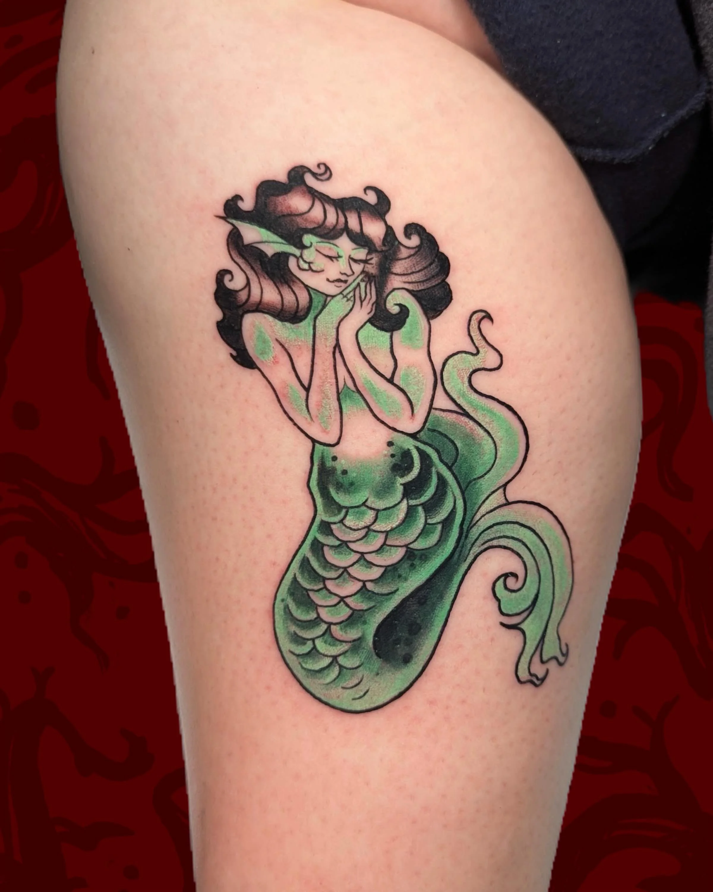 mermaid from my flash🌊🌟
I would love to do more from this flash drop! 
shoot me an email to folkfigment@gmail.com to get in!

#folkfigment #mermay