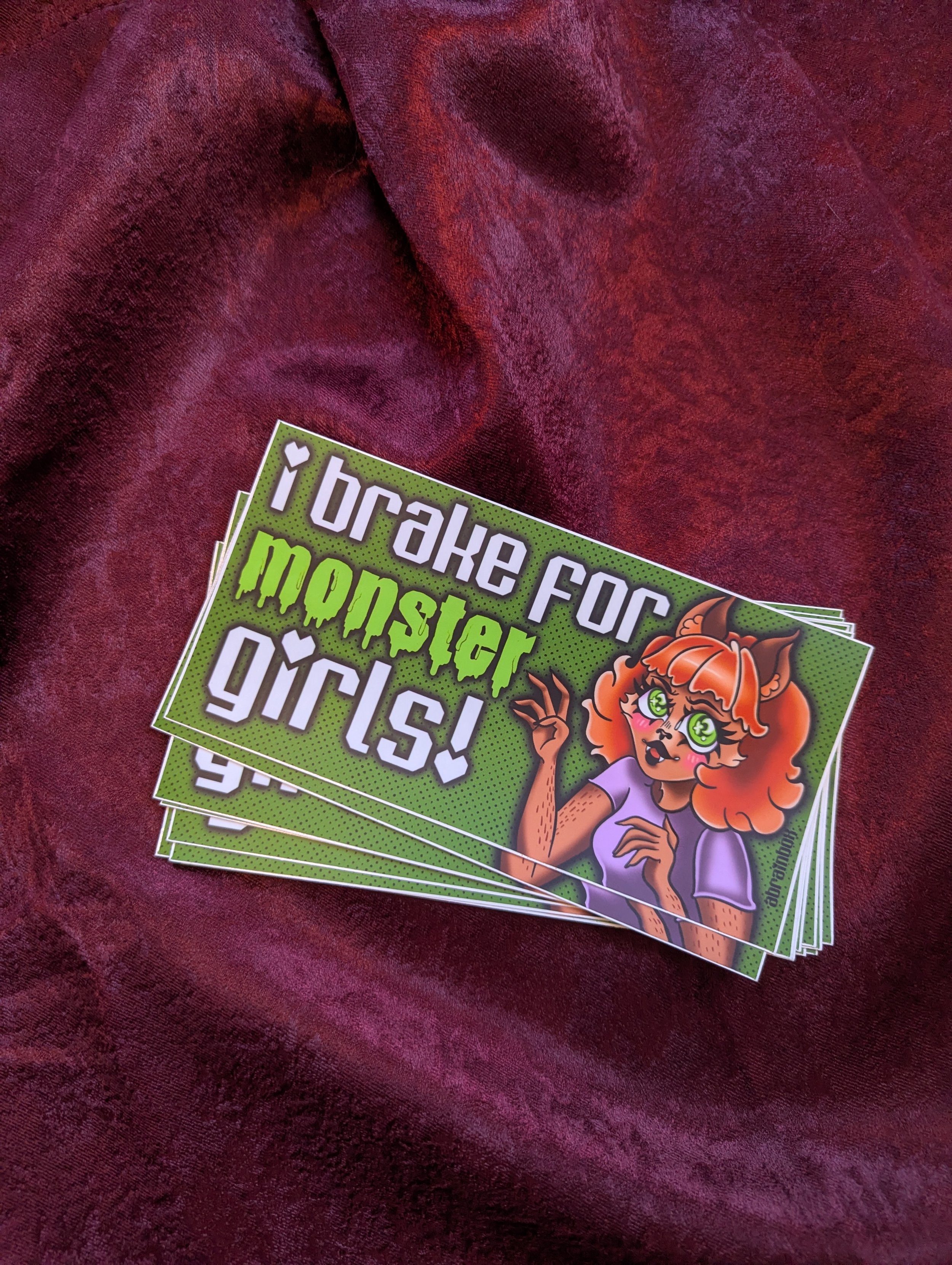 I brake for monster girls - bumper sticker