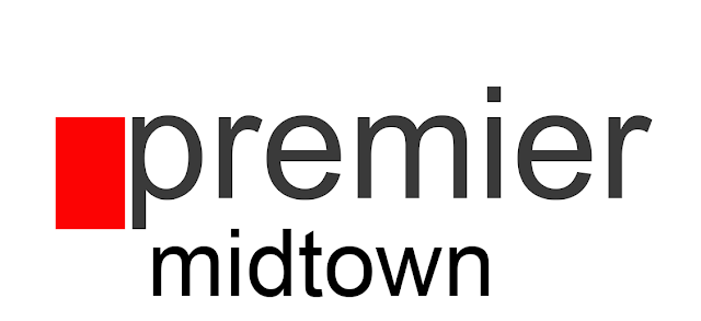 logo of premier midtown realty a red square and text of the name