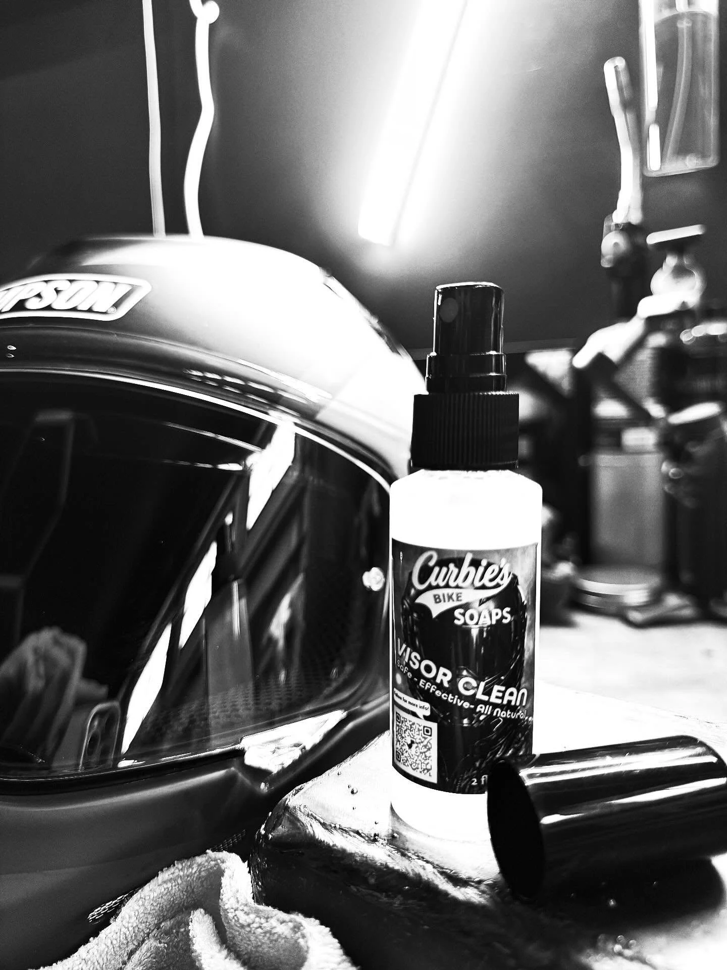 Curbie&rsquo;s Visor Clean; A portable, easy-to-use visor cleaning solution that&rsquo;s both effective and safe, leaving a hydrophobic and streak-free finish. Go to Curbiesbikesoaps.com to learn more! #motorcycle #naturalsoap