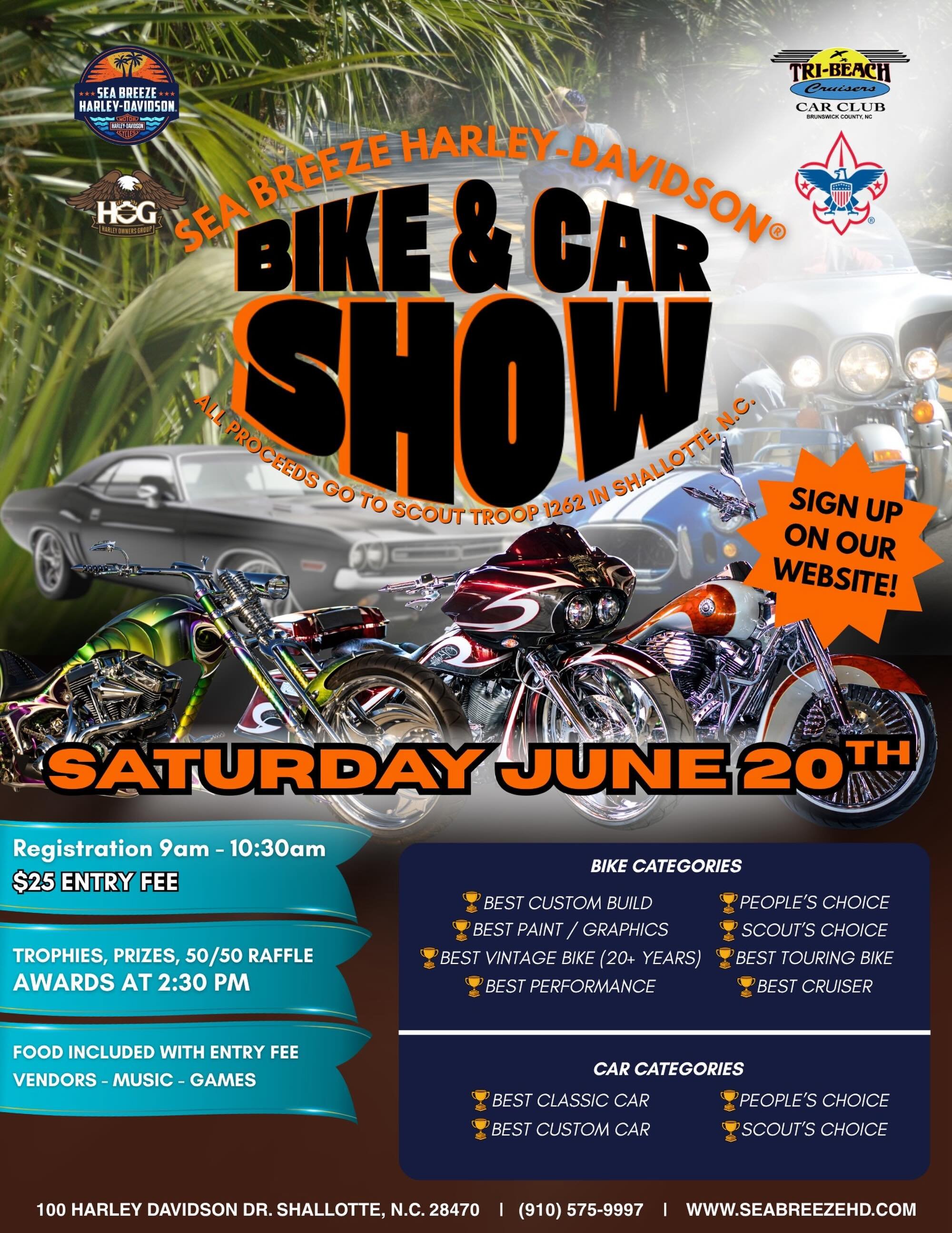 Mark your calendar and come see us! Curbie&rsquo;s Bike Soaps will be on site ready to provide the very best in motorcycle care products! Always natural, always hand crafted, and always premium.

@seabreeze_harley