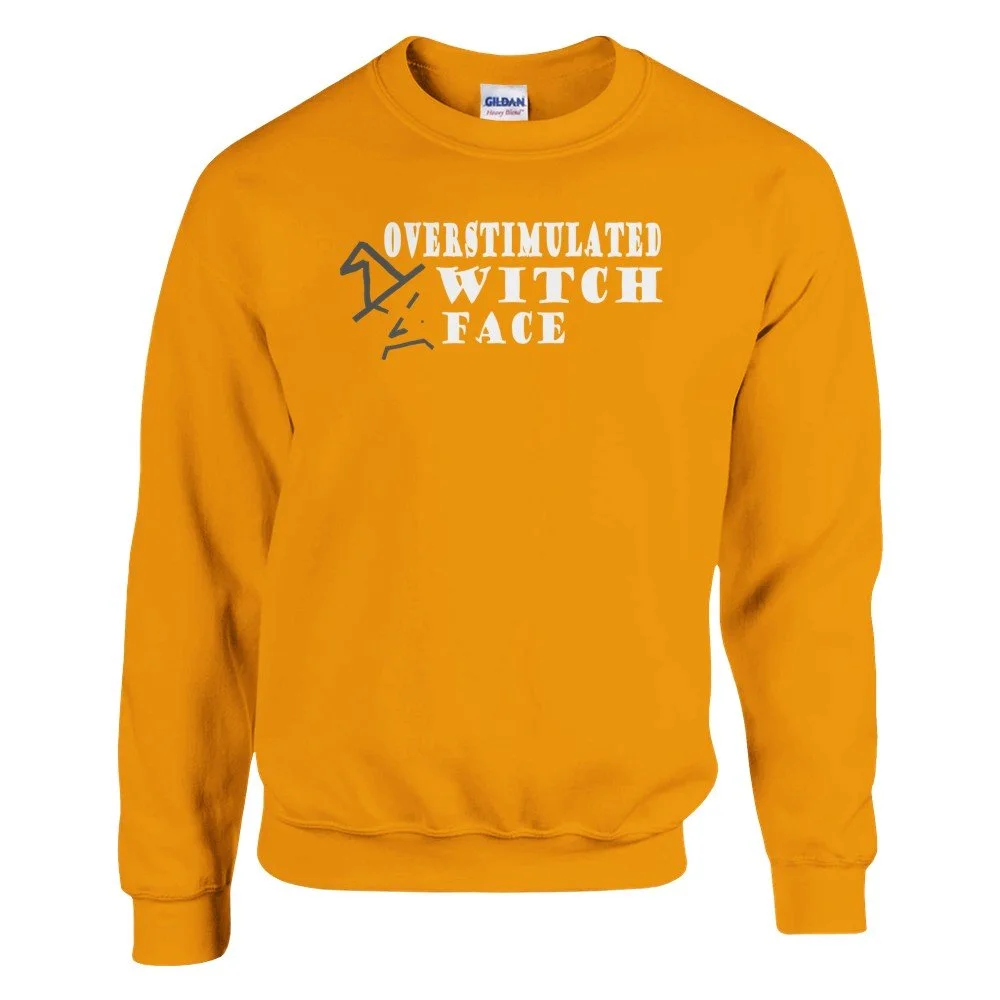 Overstimulated Witch Face Sweater