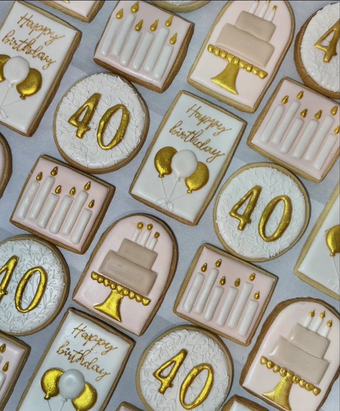Celebrating 40 years in style! 🎈These custom sugar cookies are baked with love for a golden milestone birthday. 💛🎂
