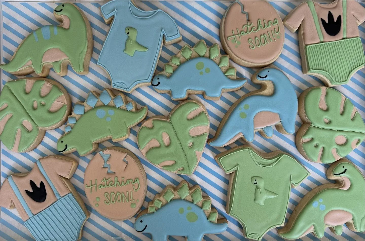 Dino baby shower 🦕👶

#dinosaurcookies #dinocookies #dinosaurbabyshowercookies #dinosaurbabyshower #dinosaurcookie #hatchingsoon #hatchingsooncookies #hatchingsoonbabyshower #cookieart #royalicingcookies #babycookies #onesiecookies #celinacustomcook