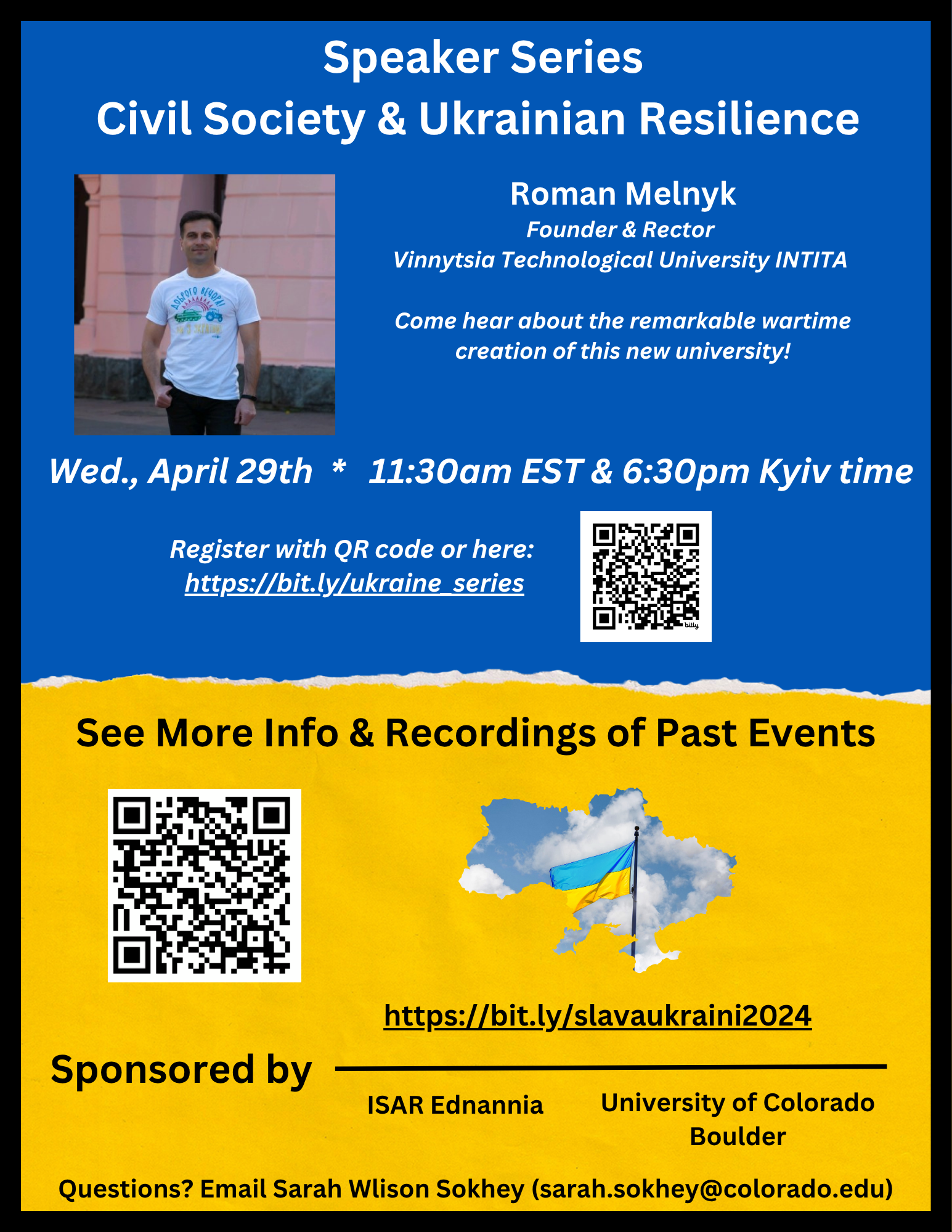 CU Speaker Series: Roman Melnyk on Civil Society and Ukrainian Resistance