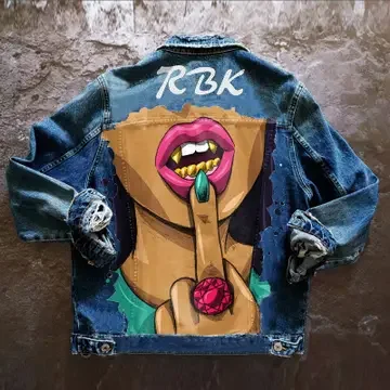 Printed Autumn and Winter Denim Jacket