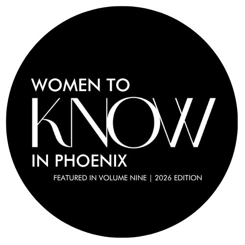Logo for Women to Know in Phoenix, featured in Volume Nine, 2026 edition.