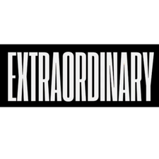 The word 'EXTRAORDINARY' written in large white letters on a black background.