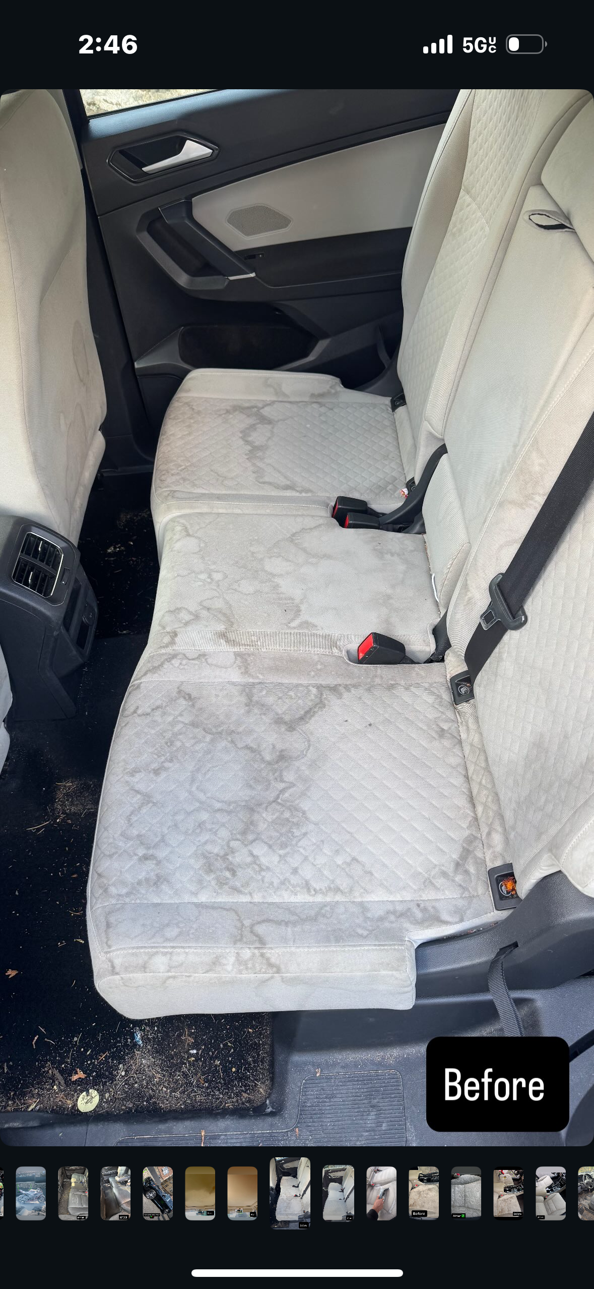 Before and after car detailing